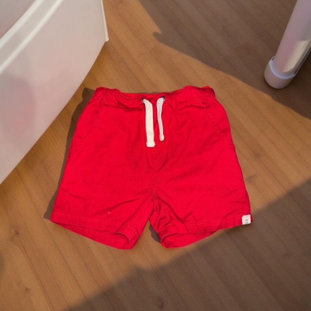 Baby Me & Henry Red Twill Shorts Size 12-18 Months